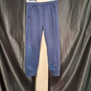 Puma Blue Sweatpants with Elastic Waistband and Cuffed Ankles